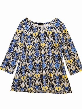 Rafaella XL Ikat Print Tunic Top